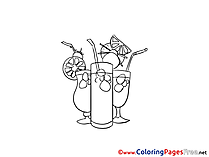 Cocktail free printable Coloring Sheets