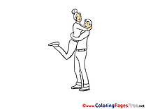 Couple Party Children download Colouring Page