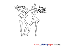 Dancer Girls for Children free Coloring Pages