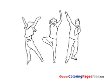 Dancing Teenagers Coloring Pages for free