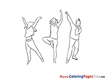 Dancing Teenagers Coloring Pages for free