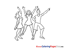Disco download printable Party Coloring Pages