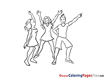 Disco download printable Party Coloring Pages