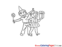 Gift Kids Colouring Sheet download free