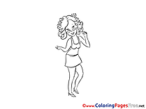 Girl Dancing download printable Coloring Pages