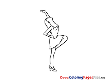 Girl free Party Colouring Page download