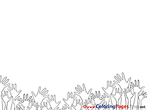 Hands Party Kids download Coloring Pages