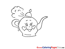 Kettle Colouring Page printable free Cup