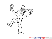 Mexican Coloring Sheets Party download free