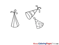 Party Caps for free Coloring Pages download