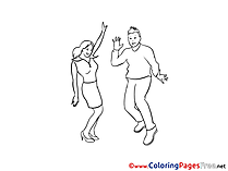 Party Dance Children Coloring Pages free