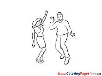 Party Dance Children Coloring Pages free