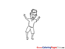 Party Dance Man Coloring Sheets download free