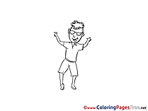 Party Dance Man Coloring Sheets download free
