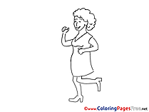 Woman Dancing Colouring Sheet download free