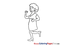 Woman Dancing Colouring Sheet download free