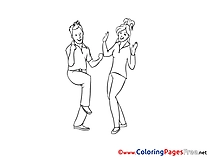 Youth Dancing Kids free Coloring Page