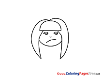 Angry Girl Children Coloring Pages free