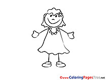 Beautiful Girl Colouring Sheet download free