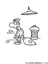 Beggar Kids free Coloring Page