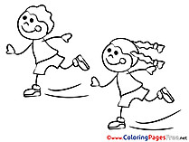 Coloring Sheets Girls on Skates download free