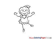 Disco Girl Children download Colouring Page