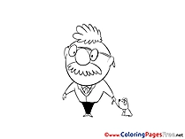 Dog and Man for Children free Coloring Pages