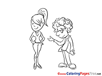 Flirt Man with Girl  free Coloring Page