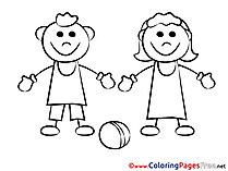 Game Ball for Kids printable Colouring Page