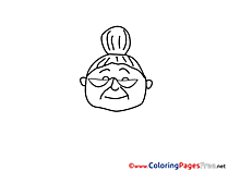 Grandma Children download Colouring Page