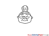 Grandma Children download Colouring Page