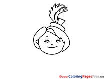 Head free printable Girl Coloring Sheets