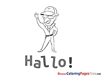 Hello Kids free Coloring Page