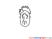 Iluustration surpised Man Kids download Coloring Pages
