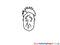 Iluustration surpised Man Kids download Coloring Pages