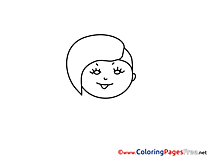 Image Girl Colouring Sheet download free