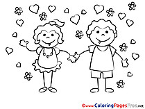 In Love download Colouring Sheet free Couple