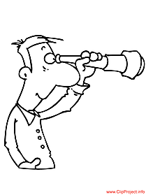 Man with spyglass image for colouring