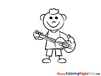 Musician Colouring Page printable free