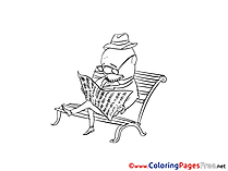 Newspaper Old Man for free Coloring Pages download