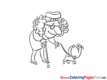Old Woman Kids download Coloring Pages