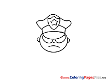 Policeman for Children free Coloring Pages