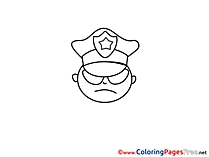 Policeman for Children free Coloring Pages