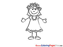 Printable Coloring Pages for free beautiful Girl