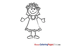 Printable Coloring Pages for free beautiful Girl