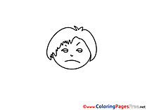 Sad Face for Children free Coloring Pages