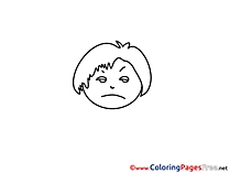 Sad Face for Children free Coloring Pages