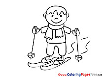 Ski Boy Winter for Children free Coloring Pages