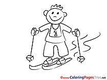 Ski Kids download Coloring Pages