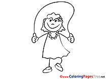 Skipping Rope Kids free Coloring Page